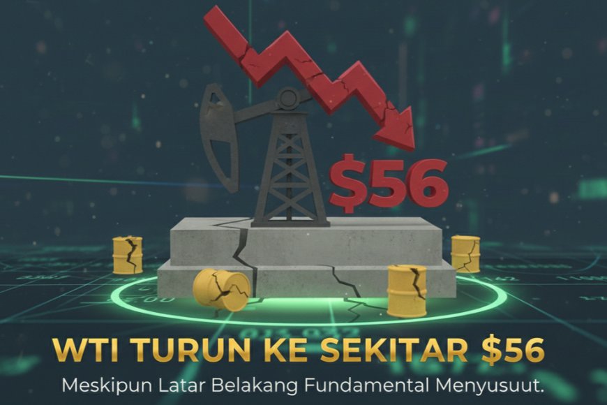WTI Turun ke Sekitar $56 Meski Stok Minyak AS Menyusut