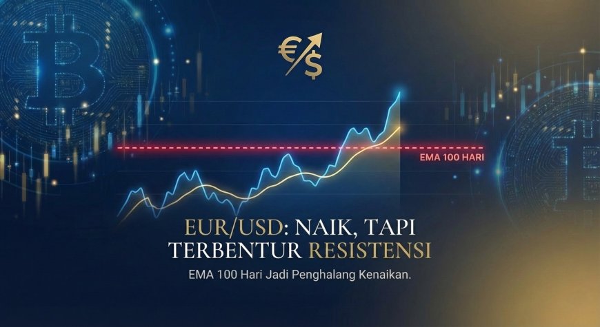 EUR/USD Menguat Terbatas, Tertahan di Area Resistance EMA 100 Hari