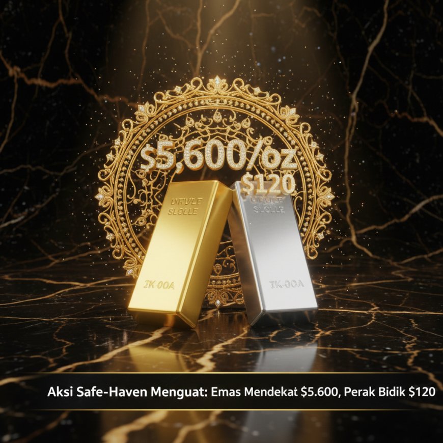 Aksi Safe-Haven Menguat, Emas Mendekati $5.600/oz dan Perak Bidik $120