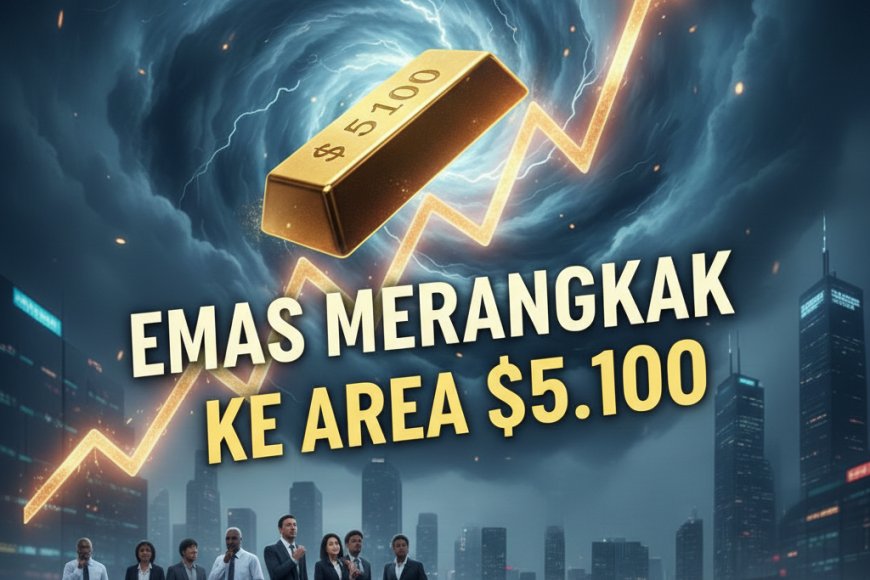 Emas Merangkak ke Area $5.100 Didorong Permintaan Safe Haven, Pasar Menanti Data AS