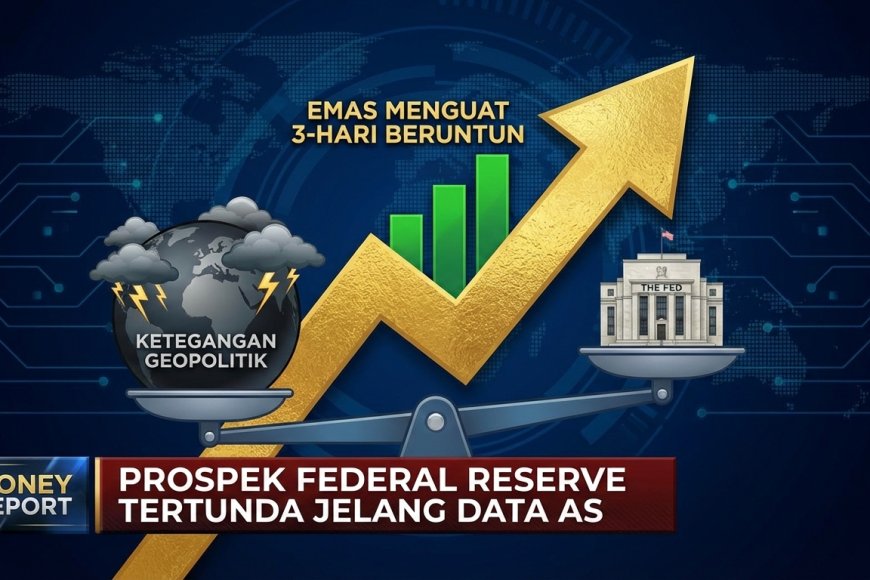 Emas Menguat Tiga Hari Beruntun, Ketegangan Geopolitik Menahan Dampak Prospek Federal Reserve Jelang Data AS