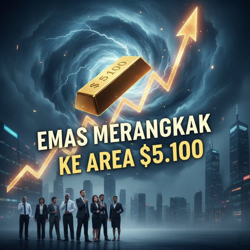 Emas Merangkak ke Area $5.100 Didorong Permintaan Safe Haven, Pasar Menanti Data AS