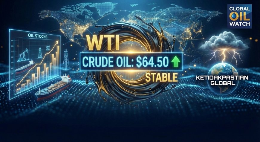 Harga WTI Stabil di Atas $64 di Tengah Lonjakan Stok dan Ketidakpastian Global