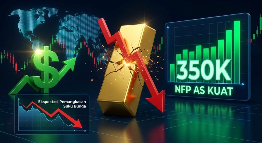 Harga Emas Terkoreksi dari Level Tertinggi Usai Data NFP AS Kuat Tekan Ekspektasi Pemangkasan Suku Bunga