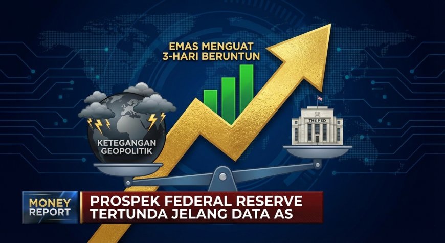 Emas Menguat Tiga Hari Beruntun, Ketegangan Geopolitik Menahan Dampak Prospek Federal Reserve Jelang Data AS