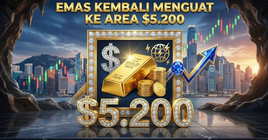Emas Kembali Menguat ke Area $5.200, Didukung Ketegangan Geopolitik dan Melemahnya Dolar AS