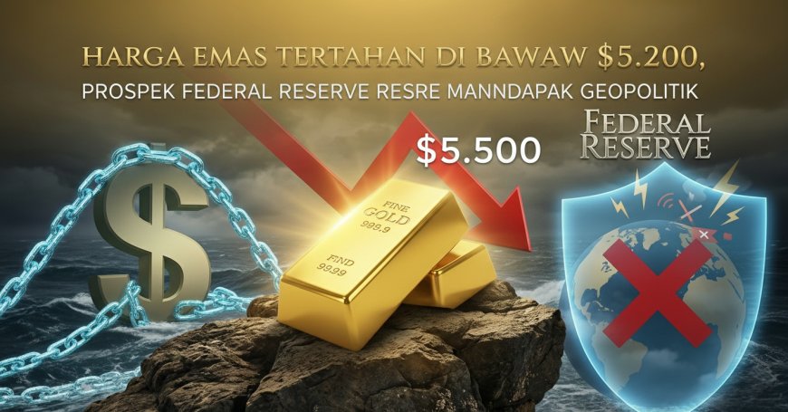 Harga Emas Tertahan di Bawah $5.200, Prospek Federal Reserve Menahan Dampak Risiko Geopolitik