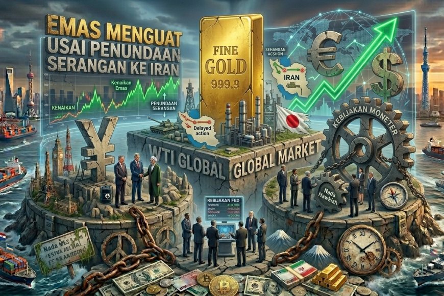 Emas Menguat Usai Penundaan Serangan ke Iran, Namun The Fed Hawkish Tahan Kenaikan